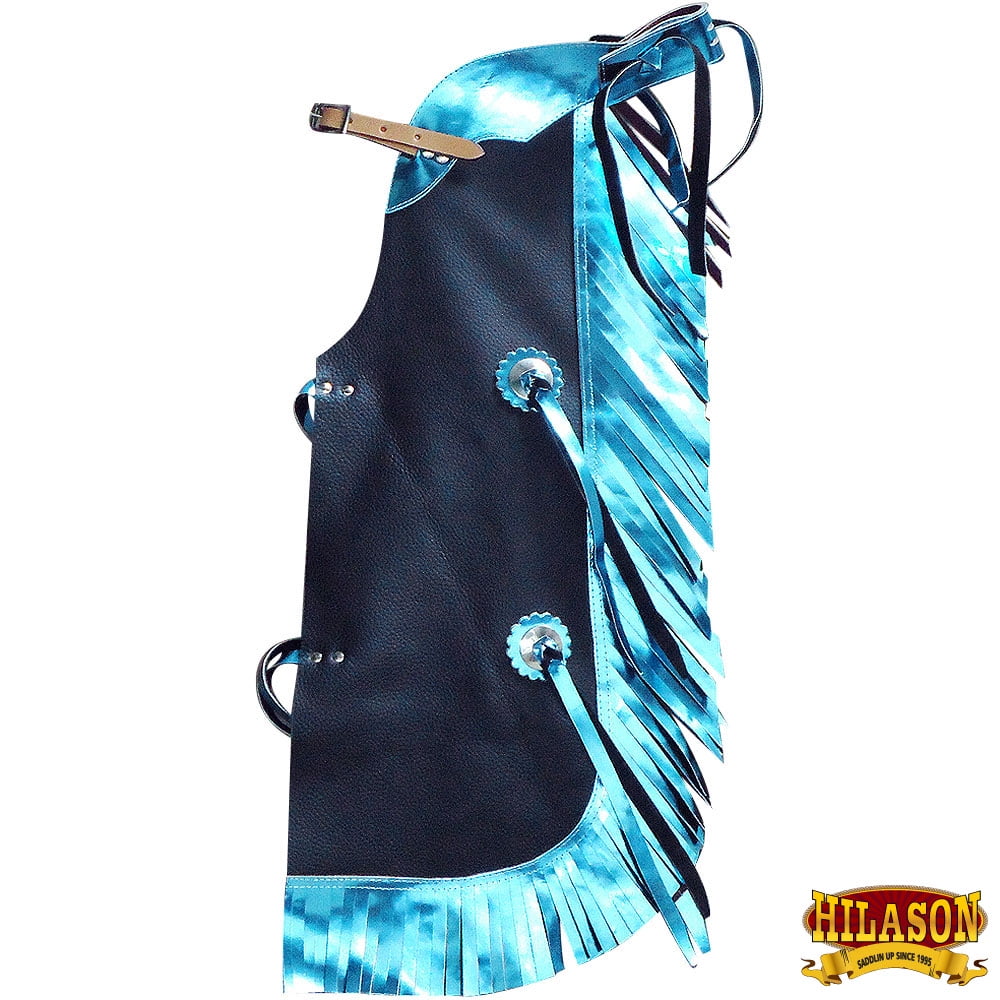 Hilason Western Leather Kids Junior Youth Pro Rodeo Bull Riding Chaps
