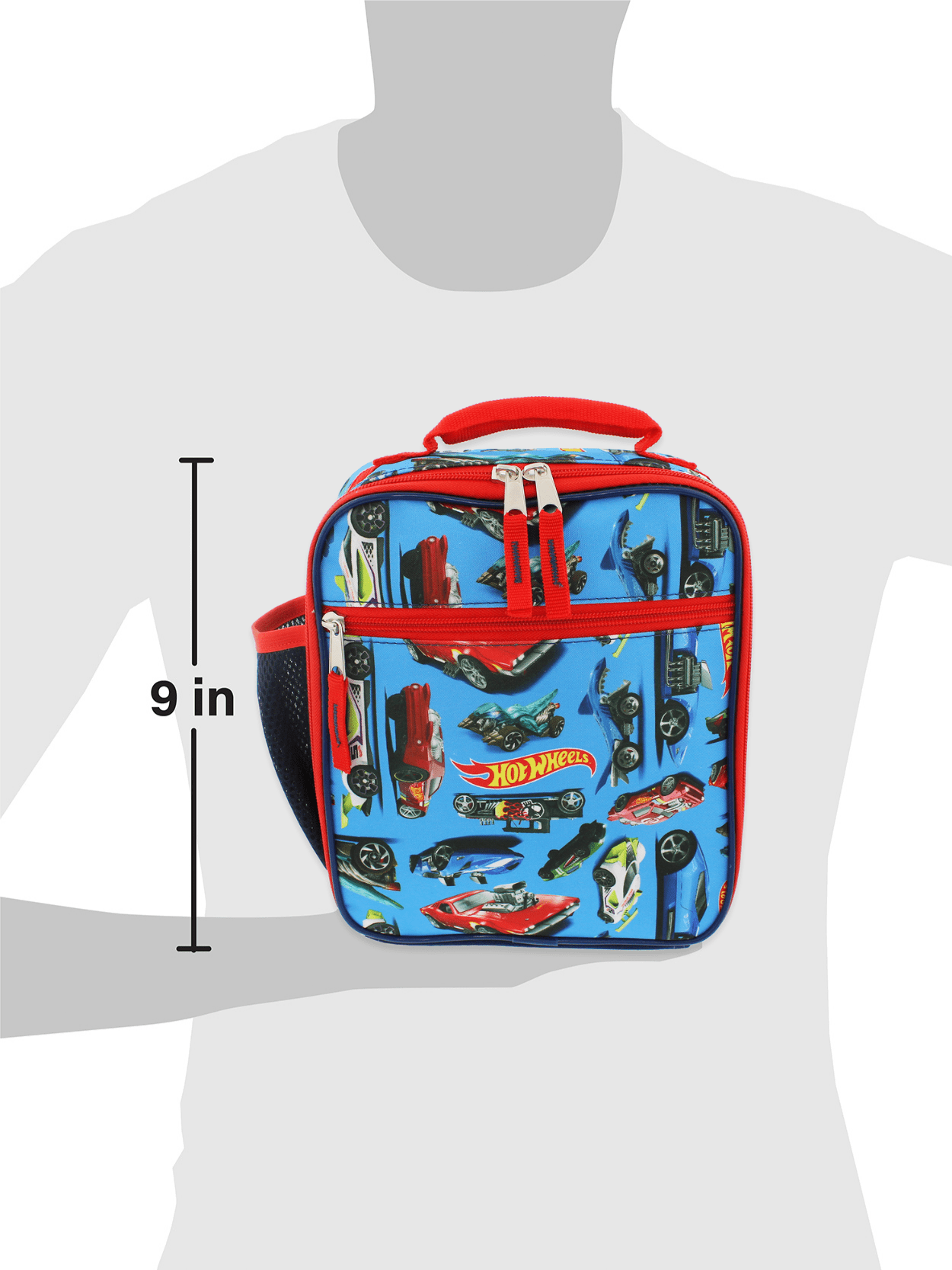 Hot Wheels Insulated Lunch Bag, Boys Lunch Box for School, Picnic
