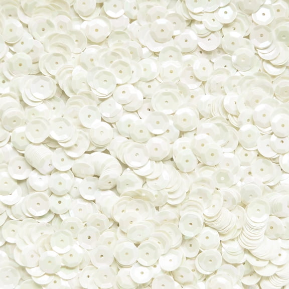 Mother of Pearl Cup Sequins 8mm Opaque Rainbow Iris Made in USA