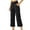 Black, variant on G4Free Capri Pants for Women Wide Leg Yoga Dress Capris with Pockets Cross Loose Casual Work Crop Pants
