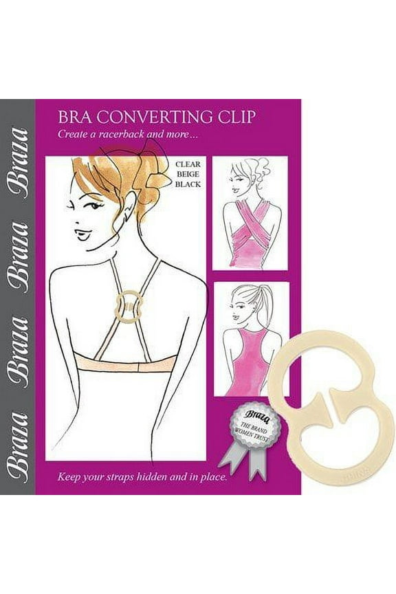 Bra Converter Clip and Strap Holder - 3 Pieces - Beige, Black, Clear