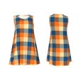thumbnail image 7 of Lsque Warm Orange Plaid Pattern Summer Dresses for Women – Sleeveless T-Shirt Swing Sundress, Perfect for the Beach and Casual Days, 7 of 7
