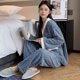 thumbnail image 2 of Otoño Invierno pijamas de franela cálidos para mujer ropa de dormir de manga larga traje de terciopelo ropa de casa cárdigan ropa de ocio para el hogar, 2 of 5