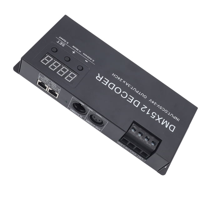 Loewten DMX Decoder 24CH ABS RGB Stage Light Controller Digital Display