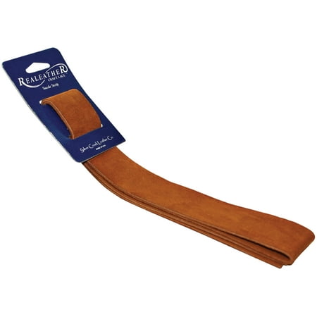 UPC: 0870192008043 | Realeather Suede Strip 1.5 x 42 Brown Leather