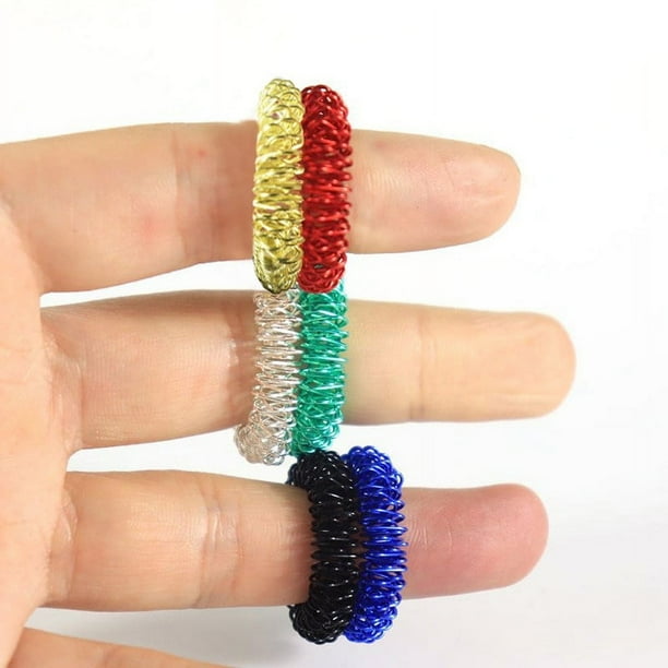 30 piezas de anillos de acupresión, anillos sensoriales para dedos, masajeador sensorial para aliviar el estrés para adolescentes y adultos