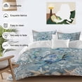 thumbnail image 4 of Blue Crab Coastal Duvet Cover Set, Summer Beach Nautical Starfish Coral Soft Duvet Cover Queen Size Bedding Set 4 Pieces, 1 Quiltcover and 2 Pillowcases with Zipper, 1 Bed Sheet for All Seasons, 4 of 9