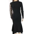 thumbnail image 2 of I.N.C Womens Floral Lace Inset Sweater Dress, Black, Small, 2 of 3