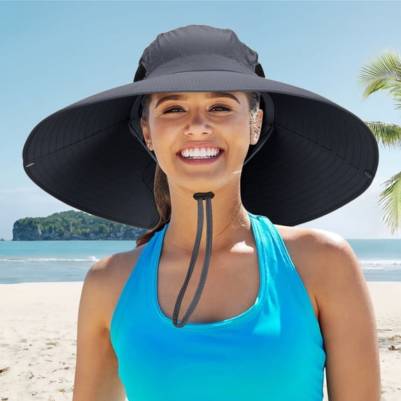 Women’s Sun Hat Wide Brim Breathable With Chin Strap Outdoor Hiking And Sports Hat