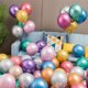 thumbnail image 2 of 600 Uds. Globos metálicos de 10 pulgadas Metal cromado látex brillante para Bir, 2 of 5