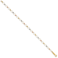 thumbnail image 2 of 14K Tri Color Gold Gold Tri-color Oval Link Mirror Beads Bracelet, 2 of 3