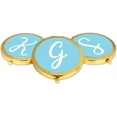 thumbnail image 4 of Koyal Wholesale Gold Compact Mirror Bridesmaid's Wedding Gift, Baby Blue, Monogram Letter G, 1-Pack, 4 of 5