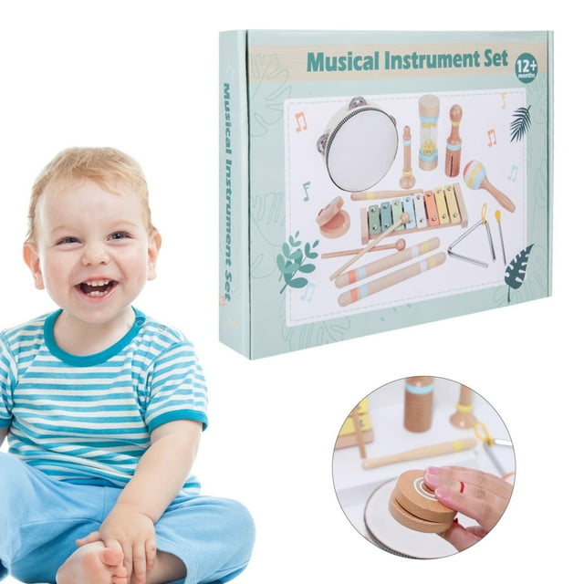 IMENGL Instruments de Musique pour Tout-Petits Ensemble d'Instruments de Percussion en Bois Couleurs Neutres Jouets Musicaux Boho Modernes pour Enfants de 3 Ans Garçons Filles Préscolaire Anniversaire Noël Mon Barbecue