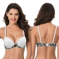 thumbnail image 3 of Curve Muse Women's Plus Size Perfect Shape Add 1 Cup Push Up Underwire Bras-2PK-WHITE/PRINT BLACK,WHITE-42DDD, 3 of 7
