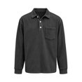 thumbnail image 6 of Men's Corduroy Polo Shirt Long Sleeve Striped Pockets Vintage Golf Top Business Casual Golf Shirt, 6 of 6
