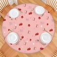 thumbnail image 2 of Red Strawberry Plants Fruit Round Fitted Tablecloth with Elastic Edge,Dining Table Cover Waterproof,Outdoor Round Tablecloth for Camping,Dining,Indoor and Outdoor, 2 of 7