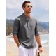 thumbnail image 3 of Camisa De Hombre De Manga Larga, Cuello Alto, Botón Abierto,, 3 of 6