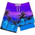 thumbnail image 3 of Lullu Boys Summer Beach Swim Trunks with Compression Liner Quick Dry Stretch Swim Shorts, Sizes 2-14, 3 of 3