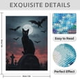 thumbnail image 3 of Diamond Art Kit for Adults, Gothic Cat Moonlight Bats Graveyard Diamond Painting for Adults Beginners, DIY Diamond Art Painting Kits, 5D Diamond Painting Crafts for Home Decor 12x16 Frameless, 3 of 7