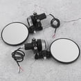 thumbnail image 1 of Accessory 2pcs Folding Rearview Mirrors Round with LED Turn  for 0.67-0.75in Handlebar End Motorcycle Parts, 1 of 8