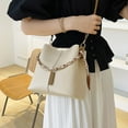 thumbnail image 2 of Stylago Women Leather Bucket Tote Bags with Ribbon Fashion Shoulder Purses Versatile Crossbody Bags Ladies Zipper Handbag Brown, 2 of 5