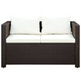 thumbnail image 2 of vidaXL 3 Piece Bistro Set Poly with Cushions Rattan Brown, 2 of 4