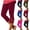 19# Wine, variant on Capri Leggings for Women Elastic High Waisted 3/4 Length Yoga Pants Summer Soft Lightweight Workout Capris Dark Blue M
