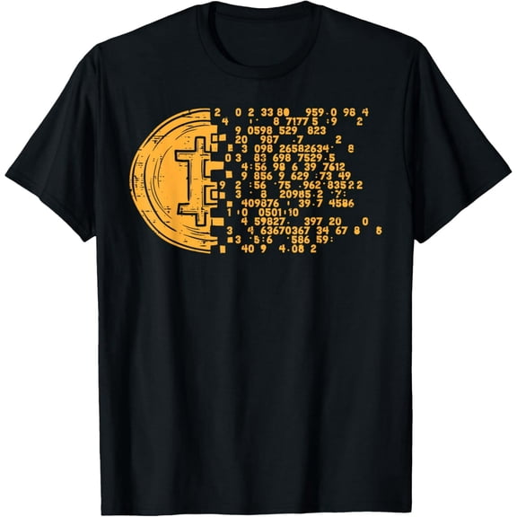 Bitcoin Coin Numbers BTC Crypto Cryptocurrency Miner Trader T-ShirtMen and women, White Black T-shirt, size: Extra large S-4XL