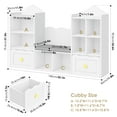 thumbnail image 6 of Homfa Kids Bookshelf with Reading Nook, Kids Storage Cabinet with 8 Cubby, 2 Wood Toy Bin for Nursery Kids Room, White, 6 of 8