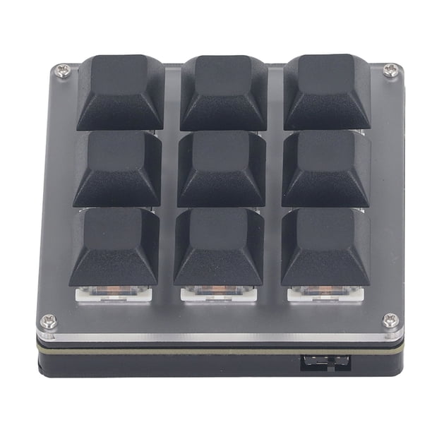Teclado Para Juegos, ABS 9 Teclas Configurables Amplia Aplicación Teclado Mecánico Para Juegos Con Una Sola Mano Sueño Automático Multifuncional Para Oficina