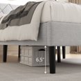 thumbnail image 6 of VIPLOV Queen Size Bed Frame, Upholstered Platform Bed Frame with Button Tufted Headboard, Mattress Foundation, Wooden Slats Support, Super Easy Assembly, Light Grey, 6 of 8