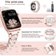 thumbnail image 2 of Banda 38 mm 40 mm 42 mm 44 mm iWatch SE Serie 6 Serie 5 4 3 2 1, pulsera de repuesto Bling iWatch Band, correa de pulsera de metal de acero inoxidable con diamantes de imitación de diamantes Adepaton LRWJ877-8, 2 of 8