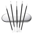 thumbnail image 6 of Blackhead remover,Acne treatment,Pimple Popper,Face Skin Care Kit,Professional Comedone Blemish, Zit, Whitehead Scar Extractor, 5 Piece Surgical Grade Stainless Steel Tools & Travel Case (black), 6 of 7