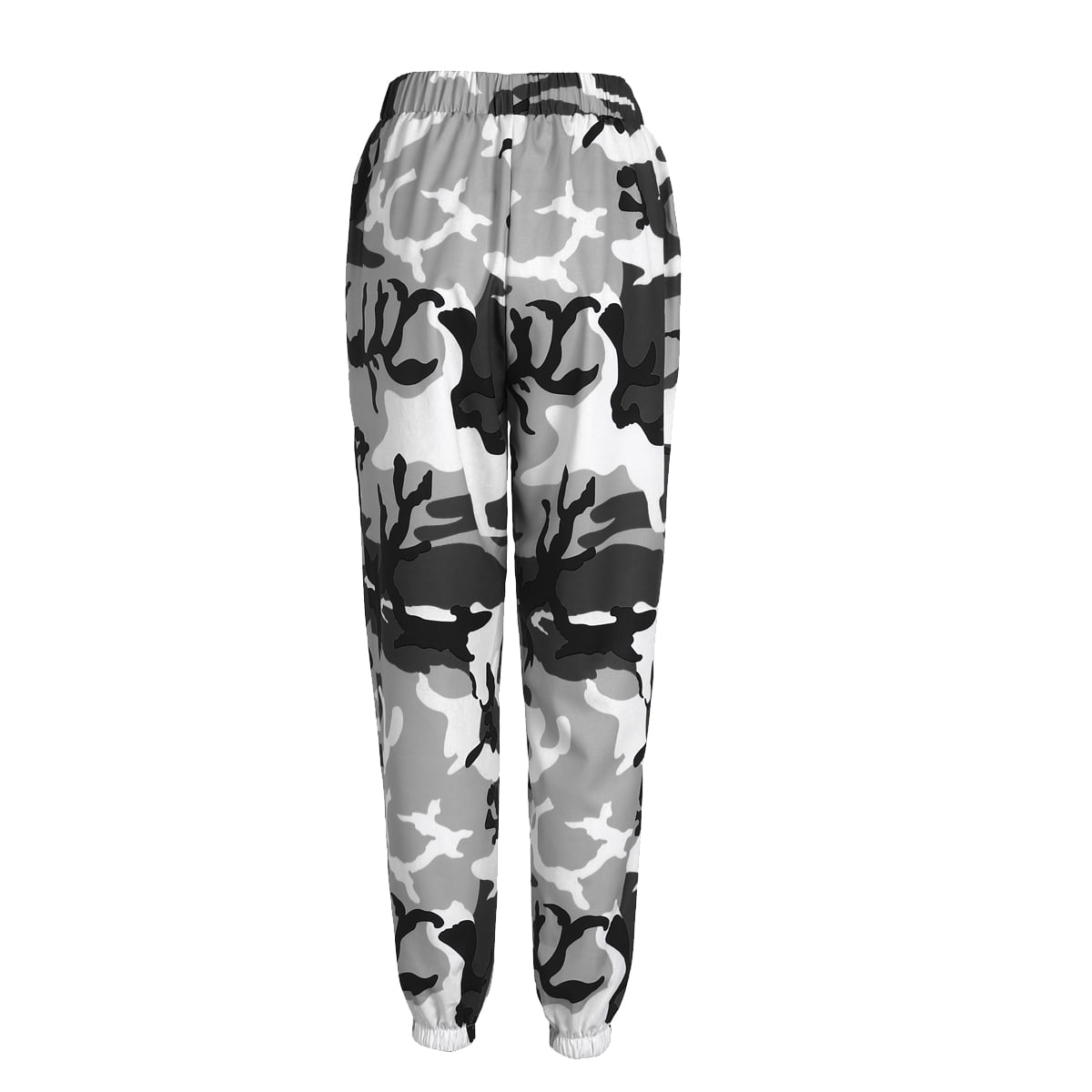 black and white camo trousers womens