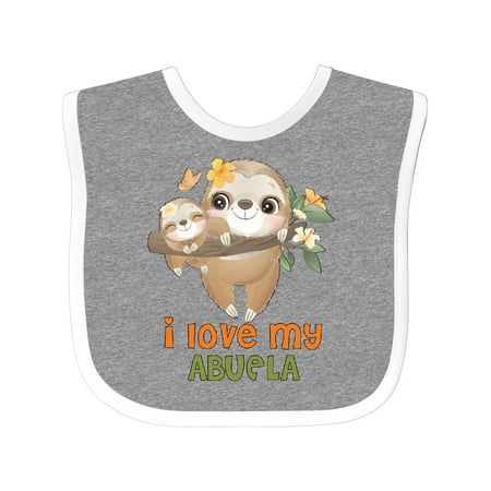 

Inktastic Cute Sloth I Love My Abuela Gift Baby Boy or Baby Girl Bib
