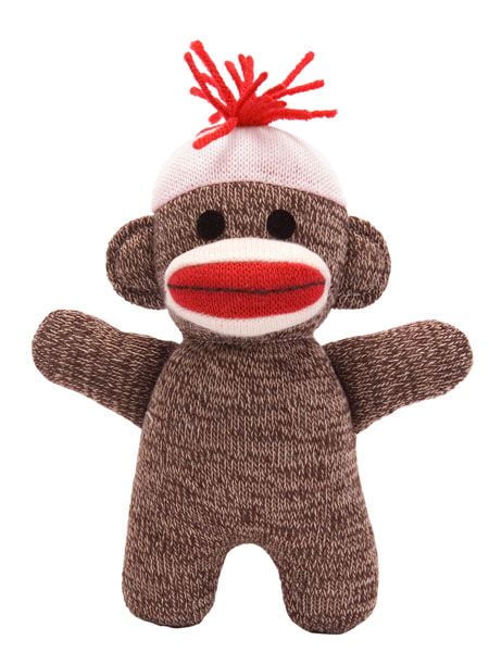 Schylling Sock Monkey Classic Retro Brown Red Lips 20" Tall NEW! 
