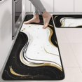 thumbnail image 2 of Kitchen Rugs Sets Of 2,Black White Gold Marble Pattern Anti Fatigue Kitchen Mat Rugs Non Slip Washable,Decorative Kitchen Floor Mats for Kitchen,Sink,Laundry,17"x47"+17"x47", 2 of 5