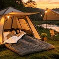 thumbnail image 6 of Betcozy Detachable Double Sleeping Bag for Adults with 2 Pillows, 2-in-1 Queen Size Camping Sleeping Bag to Single Bag, Washable Sleeping Bag for Couples, Backpacking, Black, 6 of 6