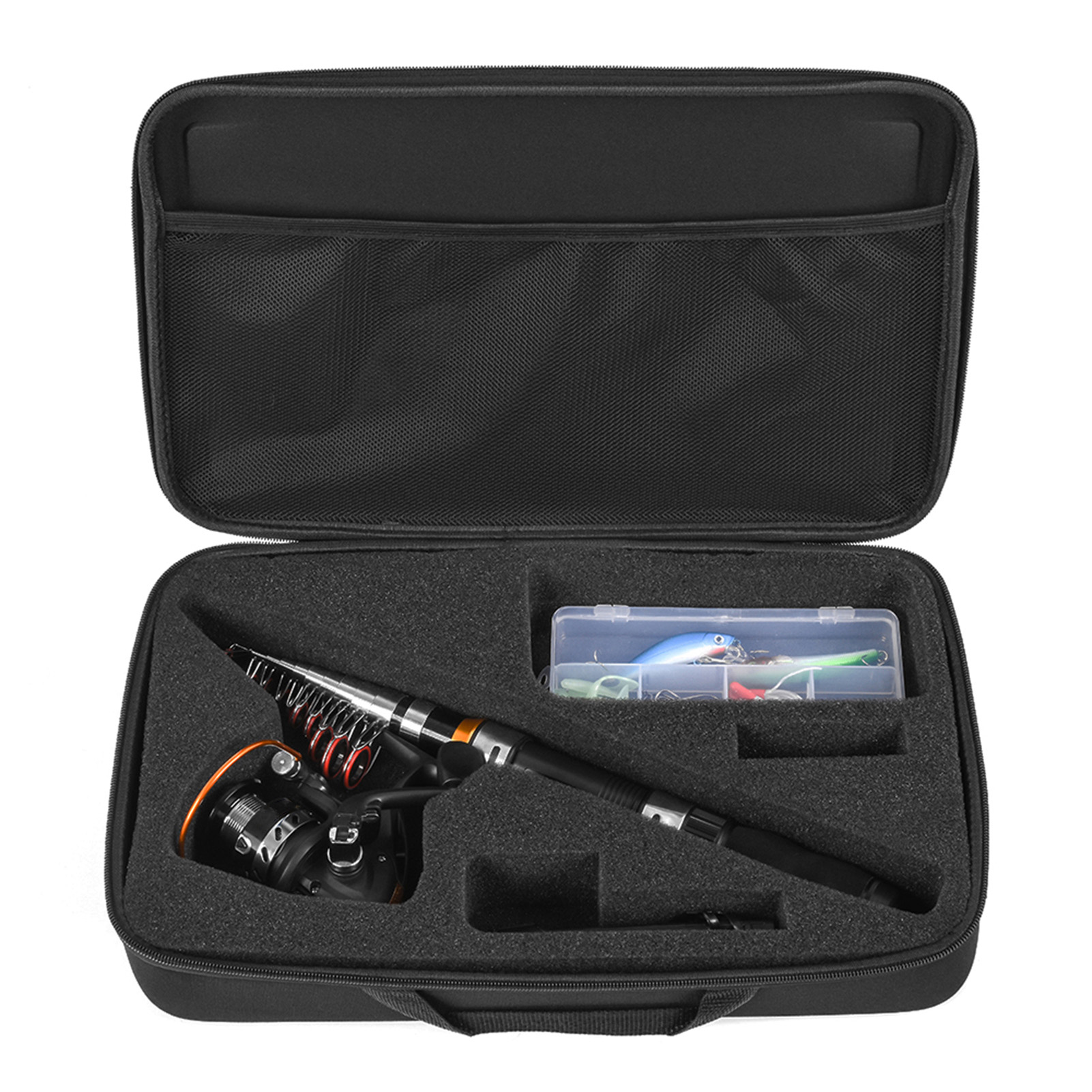 Portable Fishing Rod and Reel Combo Telescopic Fishing Rod Pole Reel Set Fishing Line Lures Hooks Barrel Swivels with Carry Bag Case Travel Fishing Full Package Kit