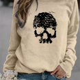 thumbnail image 1 of Sudadera Con Estampado De Calavera De Halloween, Sudadera Informal De Manga Larga Con Cuello Redondo, Ropa De Mujer, 1 of 4