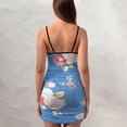 thumbnail image 4 of Ladies Elegant Sling Sleeveless Sexy Dress rose, 4 of 6