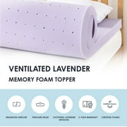 Mellow 4 Ventilated Memory Foam Mattress Topper with Lavender Infusion, Queen