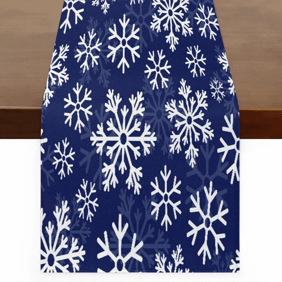 Qzaxky Table Runner Boho Table Runner Snowflake Themes Bohemian Boho Outdoor Table Runner Decoration for Indoor Outdoor Home Dinner Party Wedding Decor 13 x 72 Inch