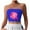 Blue, variant on Women Breast Cancer Printed Red Collar Strapless Sports Bras Scoop Yoga Crop Tank Tops Fitness Exercise Workout Running Top