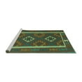 thumbnail image 2 of Ahgly Company Machine Washable Indoor Rectangle Oriental Turquoise Blue Traditional Area Rugs, 3' x 5', 2 of 4