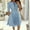 Sky Blue, variant on MORTTIC Women's Crew Neck Zip-Front A-Line Half Sleeve Casual Midi Dress with Belt Pockets and Pleated Detail Pink，S