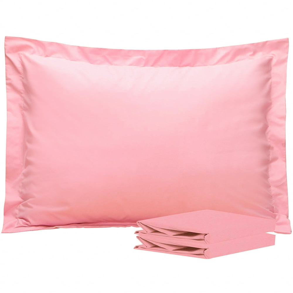 NTBAY 100 Brushed Microfiber Queen Pillow Shams Set of 2, Pink