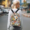 thumbnail image 7 of FORMRS Mini Backpack Purse for Women Quilted Travel Daypack Casual Shoulder Bag, Black Flowers Pattern, 7 of 7