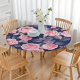 thumbnail image 3 of Pioneer Flower Floral Print Pattern Round Fitted Tablecloth with Elastic Edge,Dining Table Cover Waterproof,Outdoor Round Tablecloth for Camping,Dining,Indoor and Outdoor, 3 of 7