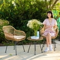 thumbnail image 7 of Barton 3-Piece Outdoor Patio Furniture Set, Weather-Resistant Wicker Chairs & Table with Cushions, Beige, 7 of 7